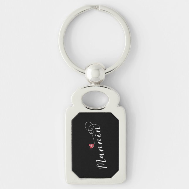 Mannin, Isle of Man Flag Heart, Manx  Key Ring (Front)