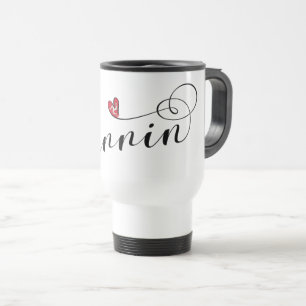 Mannin, Isle of Man Flag Heart, Manx Travel Mug