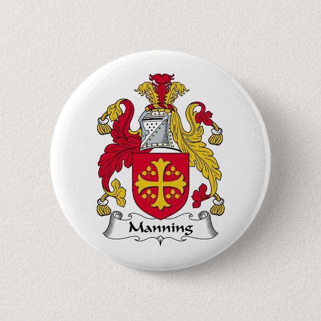 Manning Family Crest 6 Cm Round Badge (Front)