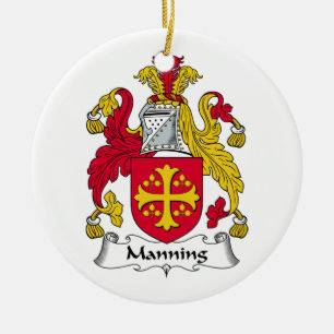 Manning Family Crest Ceramic Tree Decoration