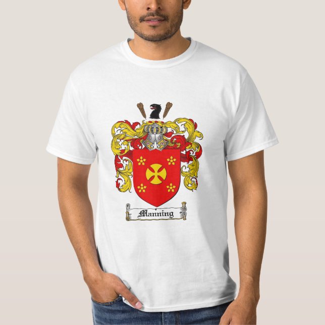 Manning Family Crest - Manning Coat of Arms T-Shirt (Front)