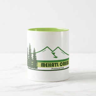 Manning Provincial Park Green Stripes Two-Tone Coffee Mug