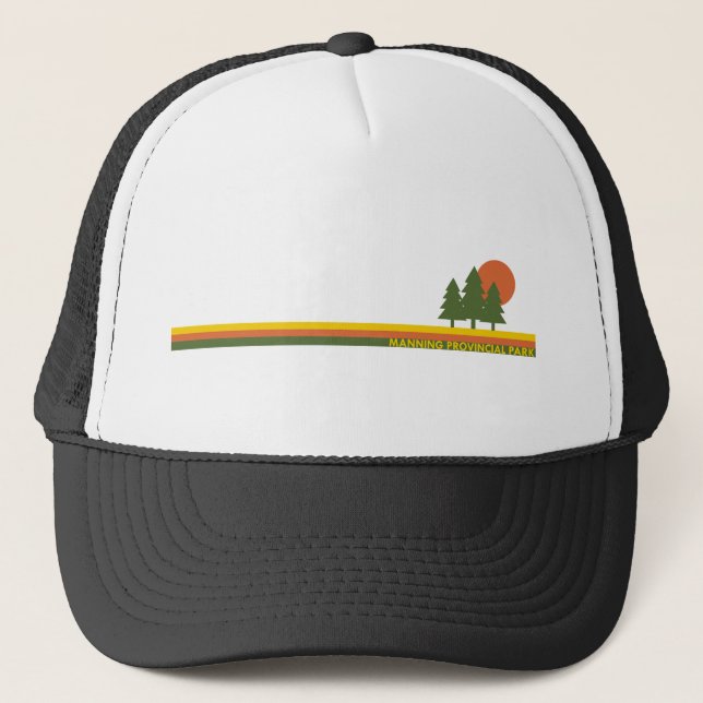 Manning Provincial Park Pine Trees Sun Trucker Hat (Front)