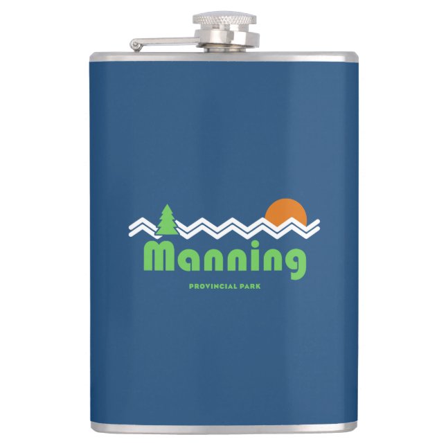 Manning Provincial Park Retro Hip Flask (Front)