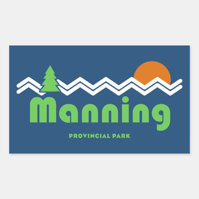 Manning Provincial Park Retro Rectangular Sticker (Front)