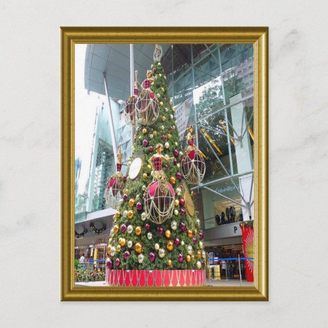 Manniquin Christmas tree Holiday Postcard (Front)