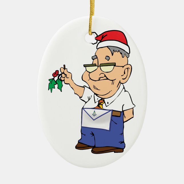 Manny The Mason Ceramic Tree Decoration (Front)
