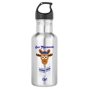 Manny The Moose Head_Bar Moosevah Oy!_personalized 532 Ml Water Bottle