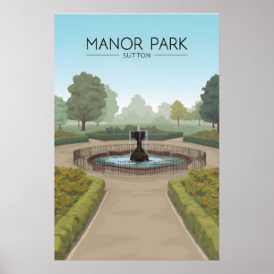 Manor Park Sutton Travel Poster