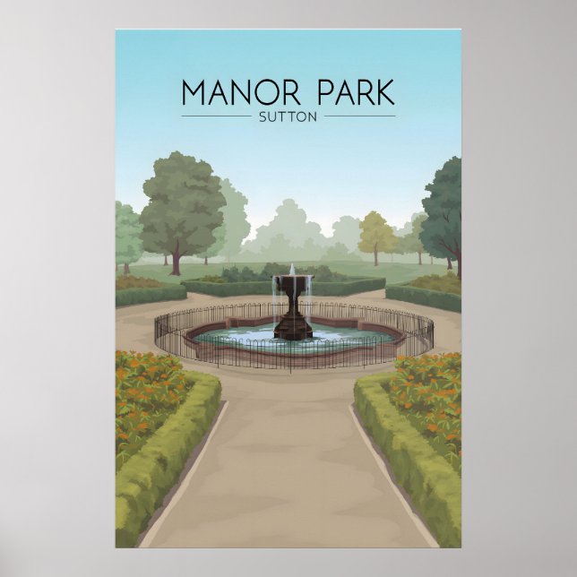 Manor Park Sutton Travel Poster (Front)