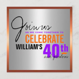 Man's 40th Birthday Invitation