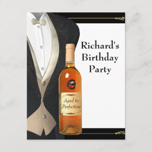 Mans Aged to Perfection Birthday Party Invitation