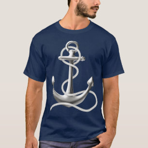 Man's anchor nautical t-shirt navy blue tee