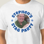 Man's Bachelor Party Photo T-Shirt<br><div class="desc">To celebrate a Bachelor Party. Designed for someone who is having a "Bachelor Party"! Men's t-shirt with your photo,  name choice,  and party wording. Bachelor Party t-shirt. Add the name of the person whose party it is,  and also their photograph. Stag Party t-shirt.</div>