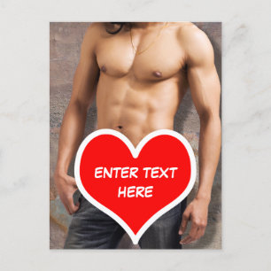 Man's Bare Chest Add Own Text Postcard
