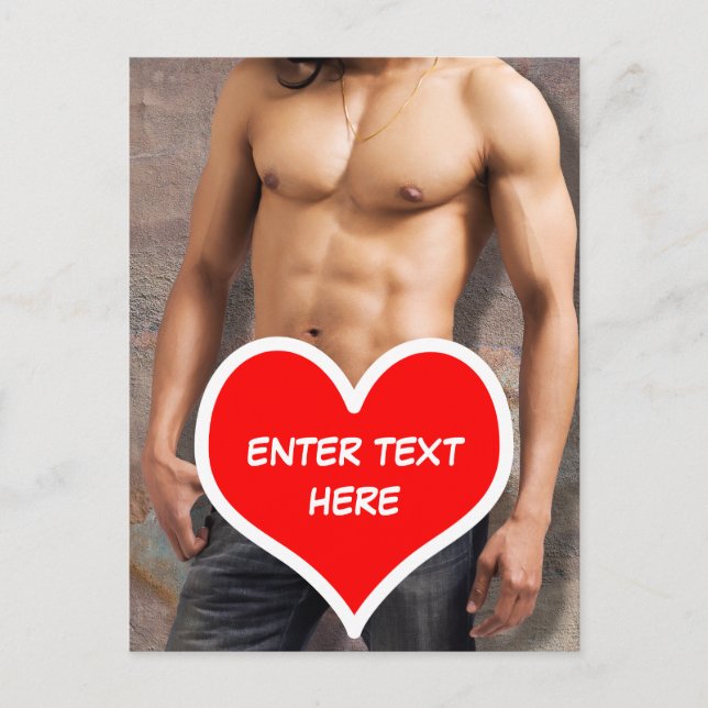 Man's Bare Chest Add Own Text Postcard (Front)