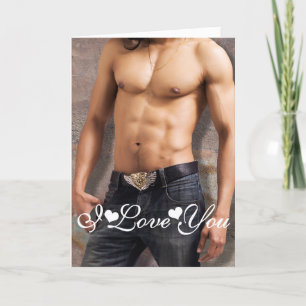 Man's Bare Chest I Love You Card