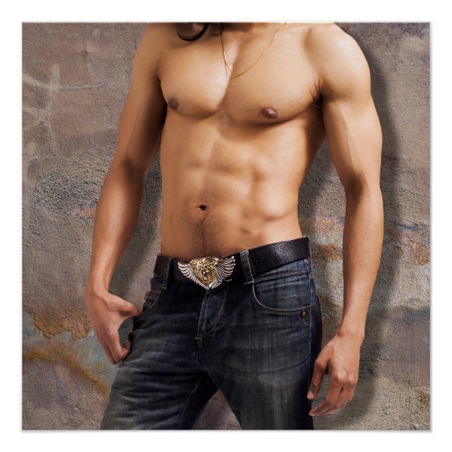 Man's Bare Chest Photograph Poster (Front)