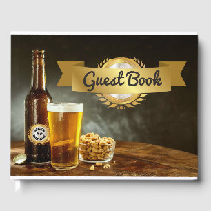 Mans Beer Birthday Party Guest Book