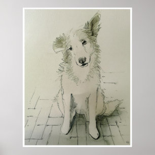 Man's Best Friend Drawing - Art Print