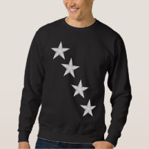 Man's Black Swearshirt With Diagonal Stars