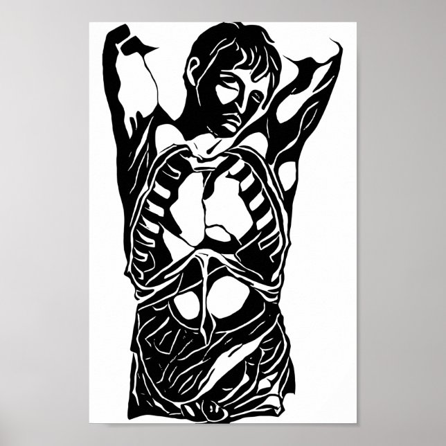 mans body Male human anatomy abstract art Poster (Front)