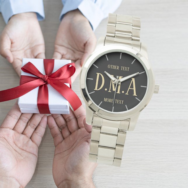 Man's Custom Watch, Add Initials and Text Watch (Creator Uploaded)