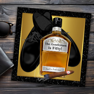 Mans Gold Aged To Perfection Birthday Party Invitation