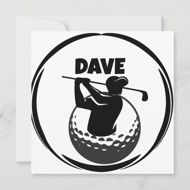 Man's Golf swing & Golf ball Card (Front)