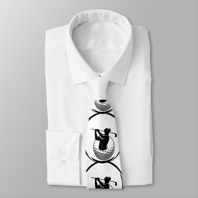 Man's Golf swing & Golf ball Tie (Tied)