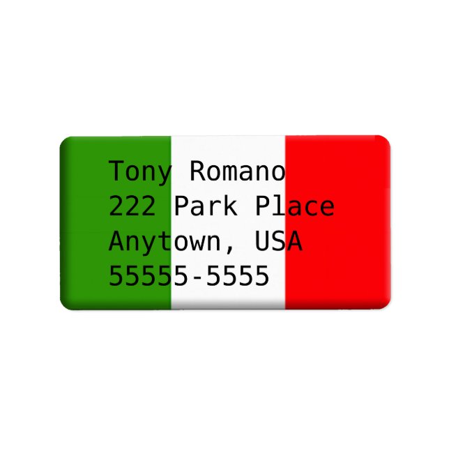 Man's Handsome Italian Address Label Template (Front)