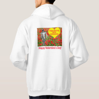 mans hoodie.  Happy Valentine's Day.  black lab/ t Hoodie