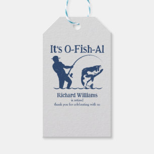 Man's It's Ofishal Fisherman Retirement Party Gift Tags