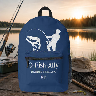 Man's It's Ofishal Fisherman Retirement Party Printed Backpack