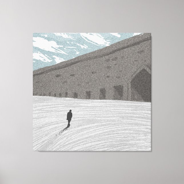 Man's Journey Through the Empty Streets Canvas Print (Front)