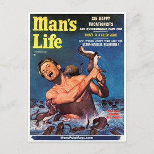 Man's Life, Sept. 1956 - Weasels Ripped My Flesh! Postcard