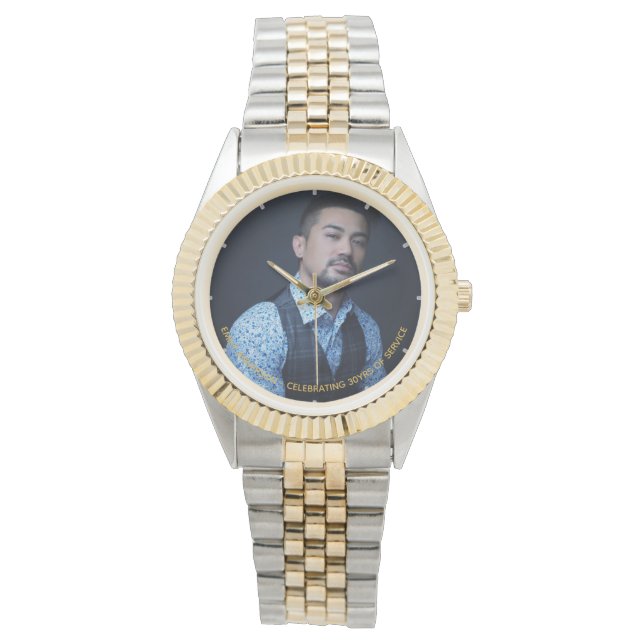 Mans PHOTO Watch RETIREMENT - Commemorative Name (Front)