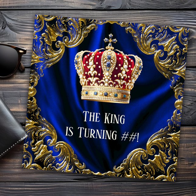 Mans Royal King Birthday Party  Invitation (Royal part and event invitation. All text, font and wording can be changed for your event.)