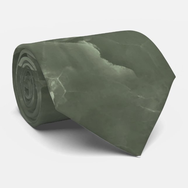 Man's Tie Sage Green Marble (Rolled)