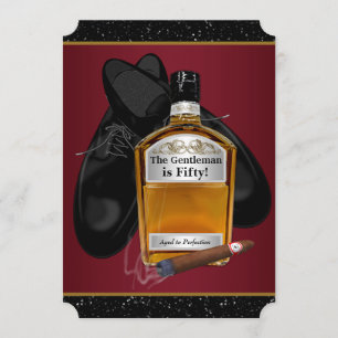Mans Whiskey Aged To Perfection Birthday Party Invitation