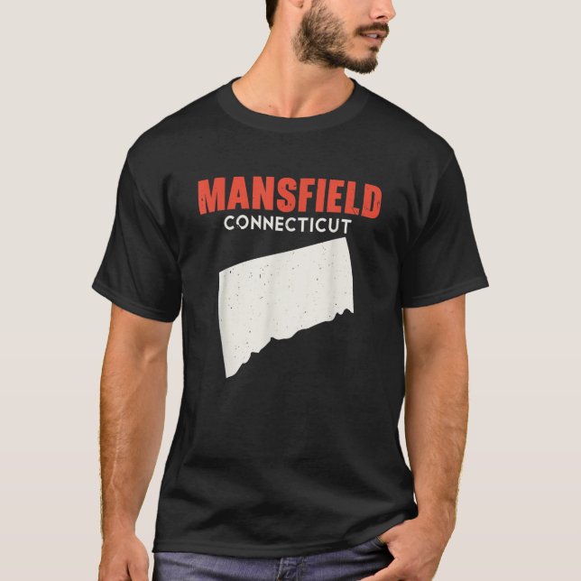 Mansfield Connecticut USA State America Travel Con T-Shirt (Front)