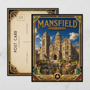 Mansfield Ohio Vintage Art Deco Golden Age Postcard