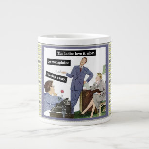 Mansplaining Boss Back in the Office Vintage Style Large Coffee Mug