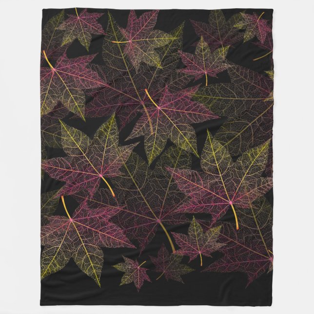 Manta de forro polar hojas de otoño fleece blanket (Front)