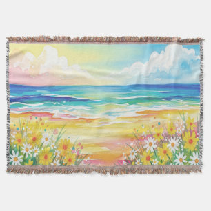 Manta playa de mi vida  throw blanket