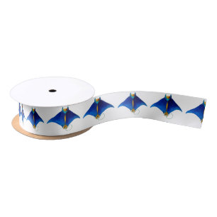 manta ray art satin ribbon