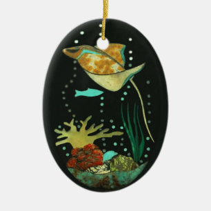 Manta Ray Ceramic Tree Decoration