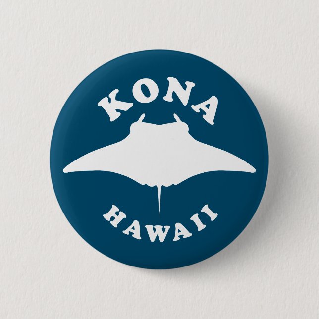 Manta Ray Diving in Kona, Hawaii 6 Cm Round Badge (Front)