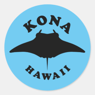 Manta Ray Diving in Kona, Hawaii Classic Round Sticker