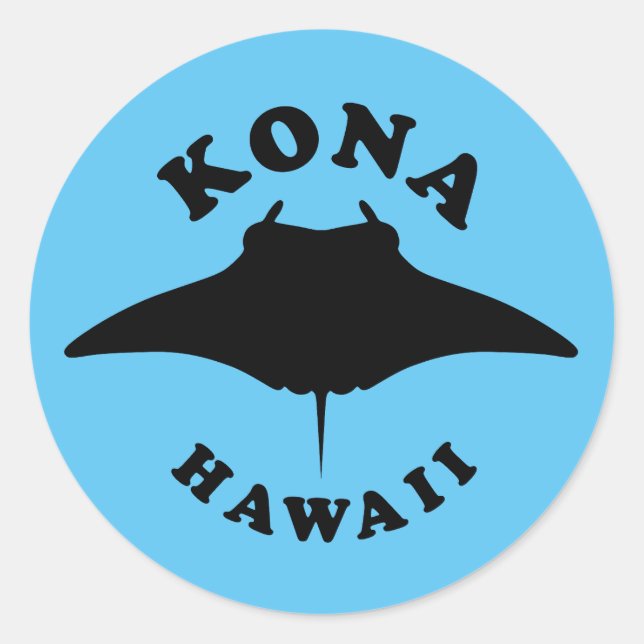 Manta Ray Diving in Kona, Hawaii Classic Round Sticker (Front)